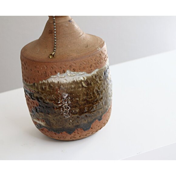 1960's Vintage MCM Drip Glaze Stoneware Lamp // Mid Century Modern 60's Pottery - Picture 2 of 10